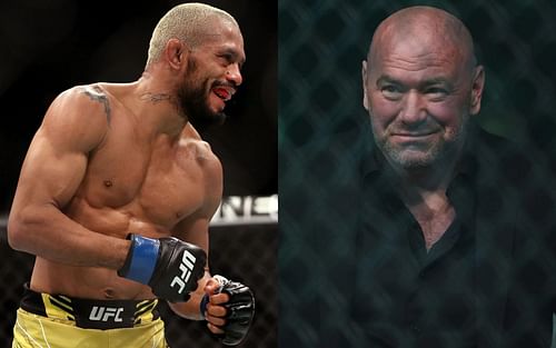 Deiveson Figueiredo (left) and Dana White (right)