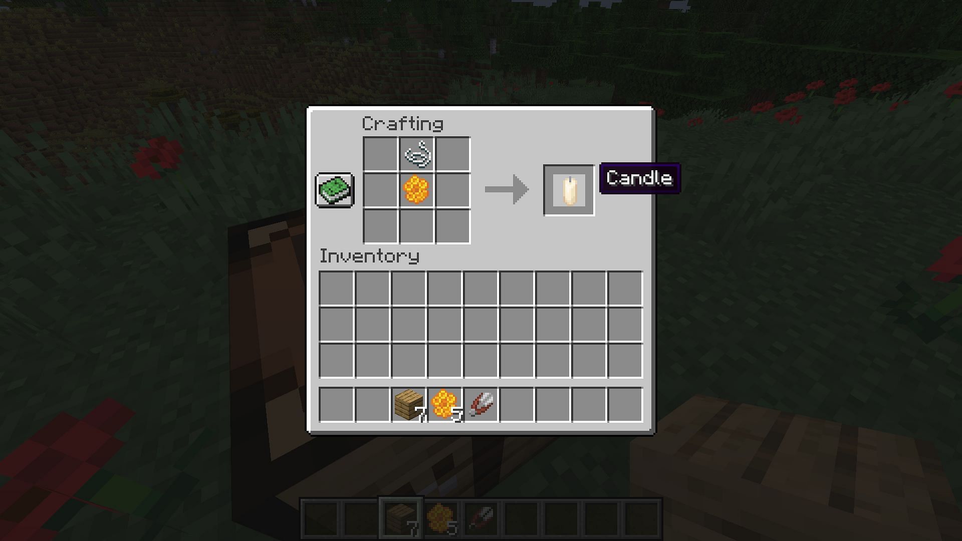 Candle crafting recipe (Image via Minecraft 1.19)