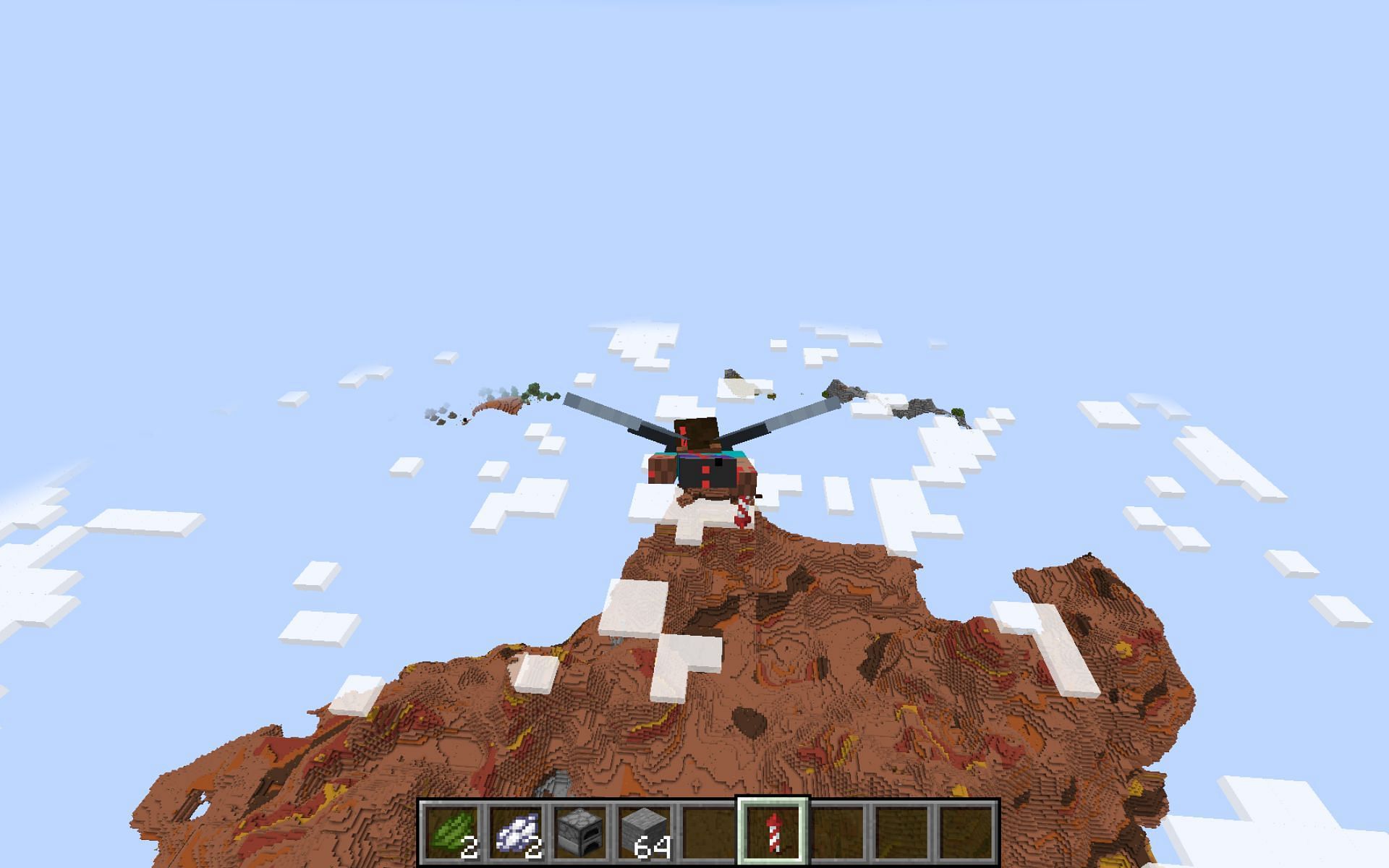 Players can fly or teleport a lot higher than they can build (Image via Minecraft 1.19)