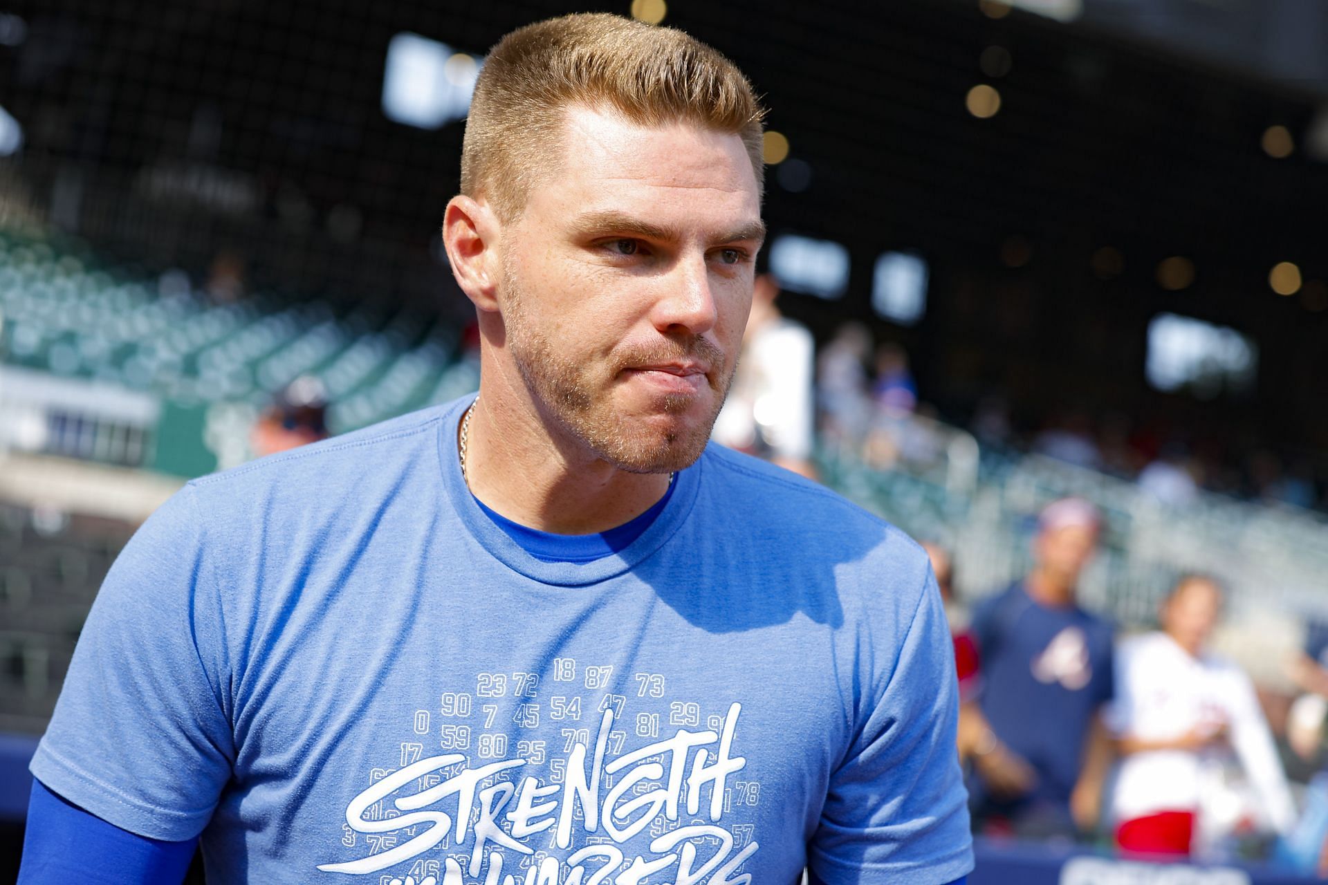 Los Angeles Dodgers star Freddie Freeman is visitng his former team, the Atlanta Braves, for the first time this season.