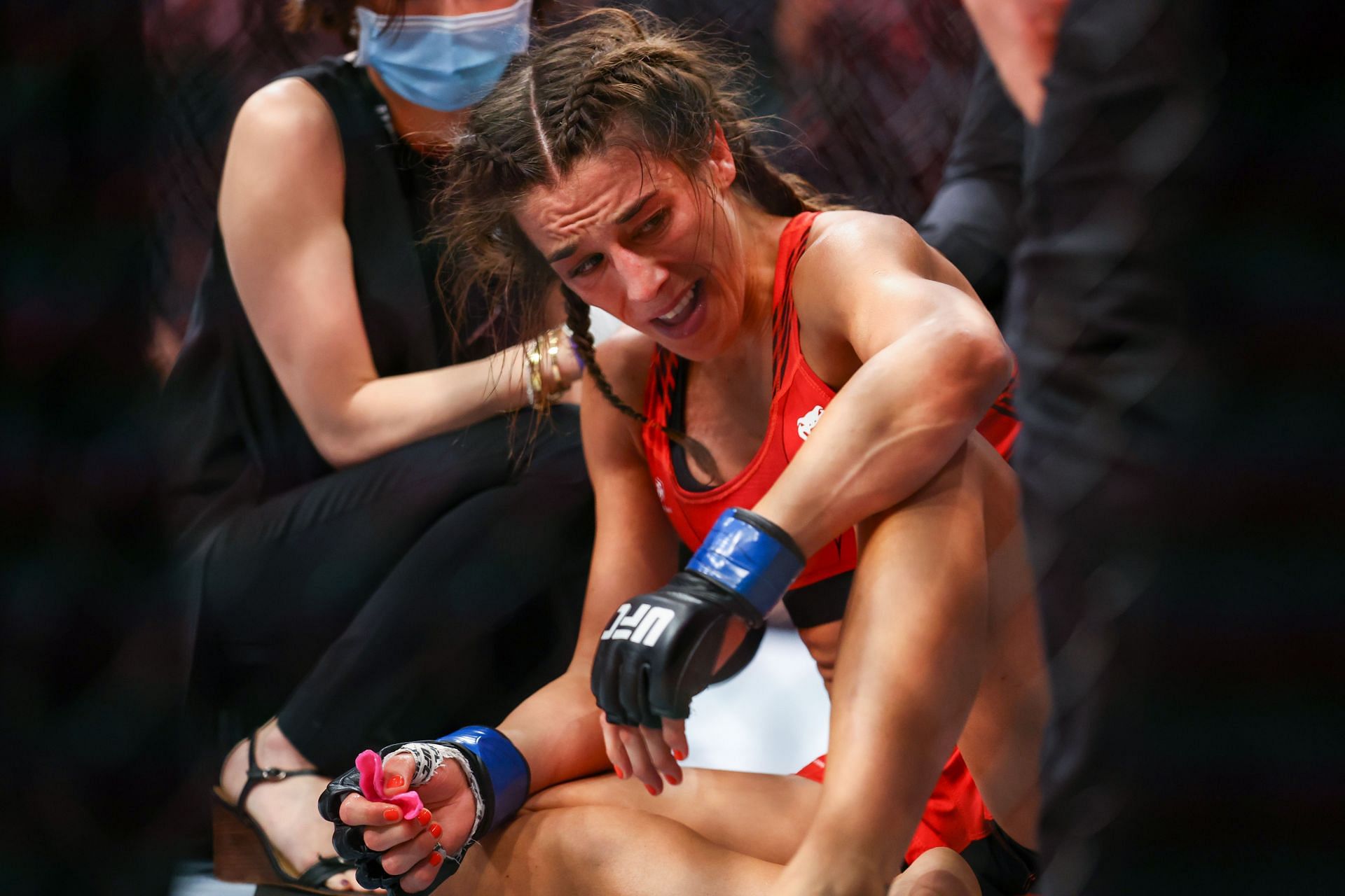Joanna Jedrzejczyk after losing to Weili Zhang at UFC 275 (Image via Getty)