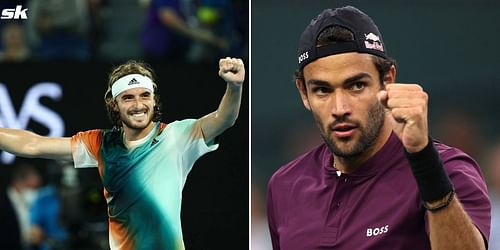 Stefanos Tsitsipas (L) and Matteo Berrettini