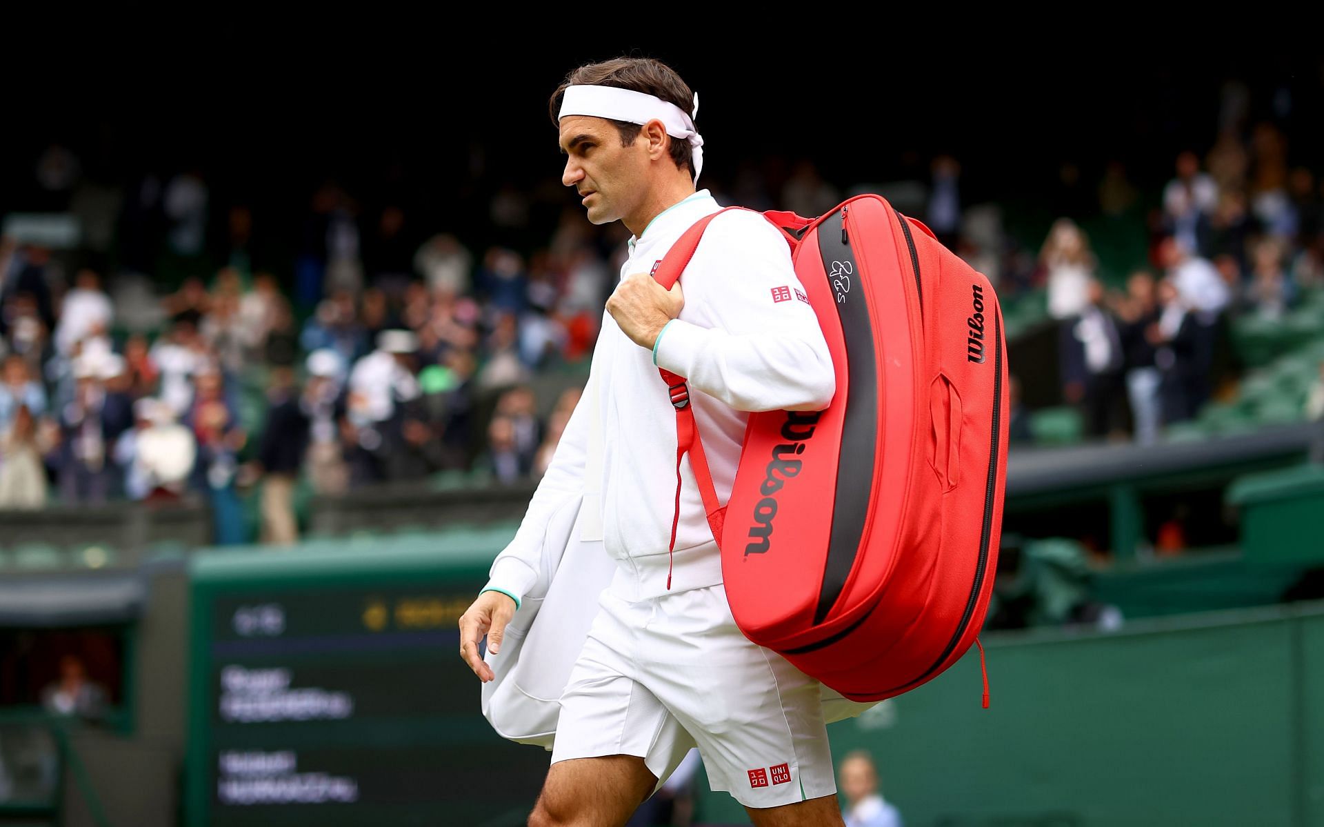 Roger Federer at the 2021 Wimbledon Championships.
