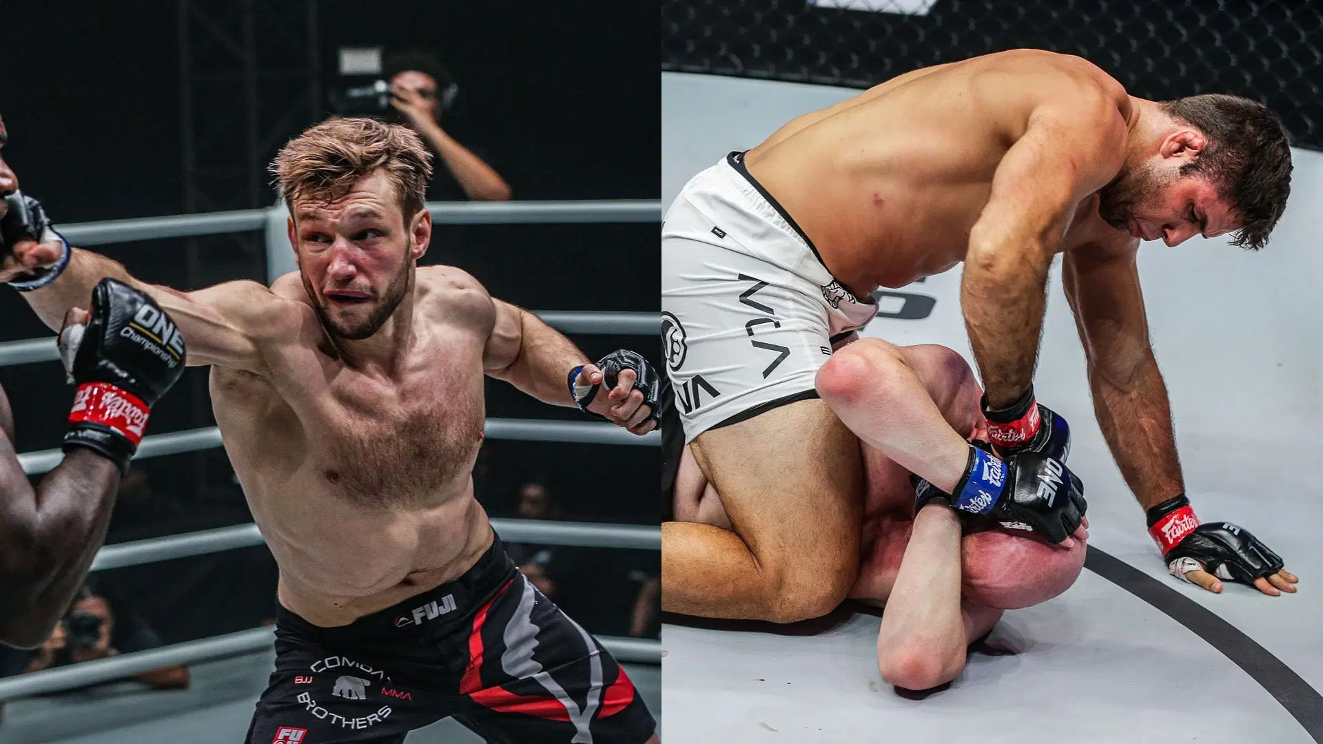 [Photo Credit: ONE Championship] Reinier de Ridder (l) and Marcus &lsquo;Buchecha&rsquo; Almeida (r).