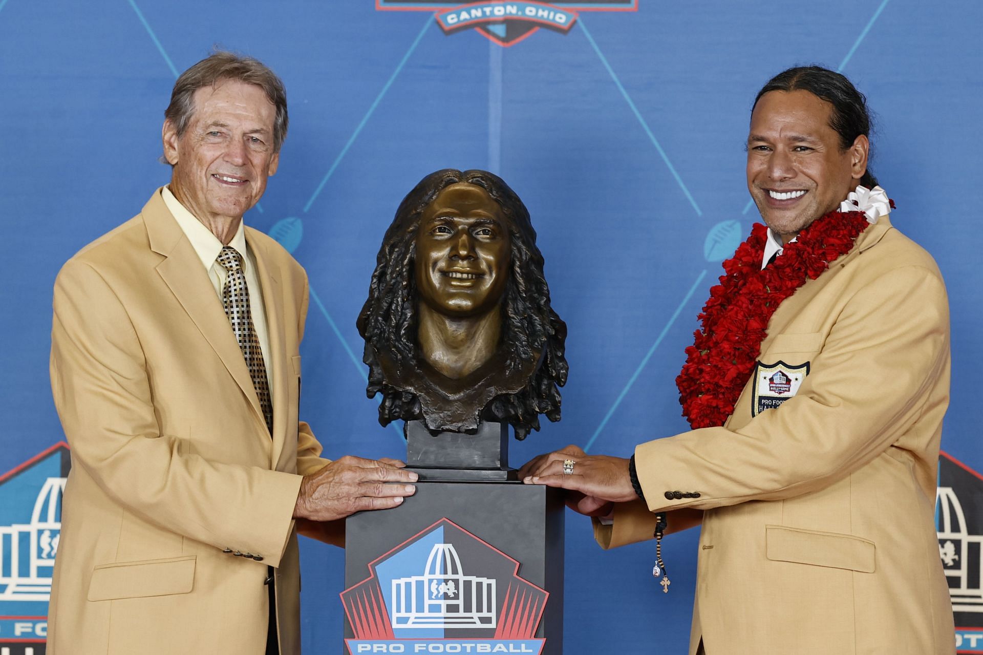Dick LeBeau and Troy Polamalu at the Hall of Fame