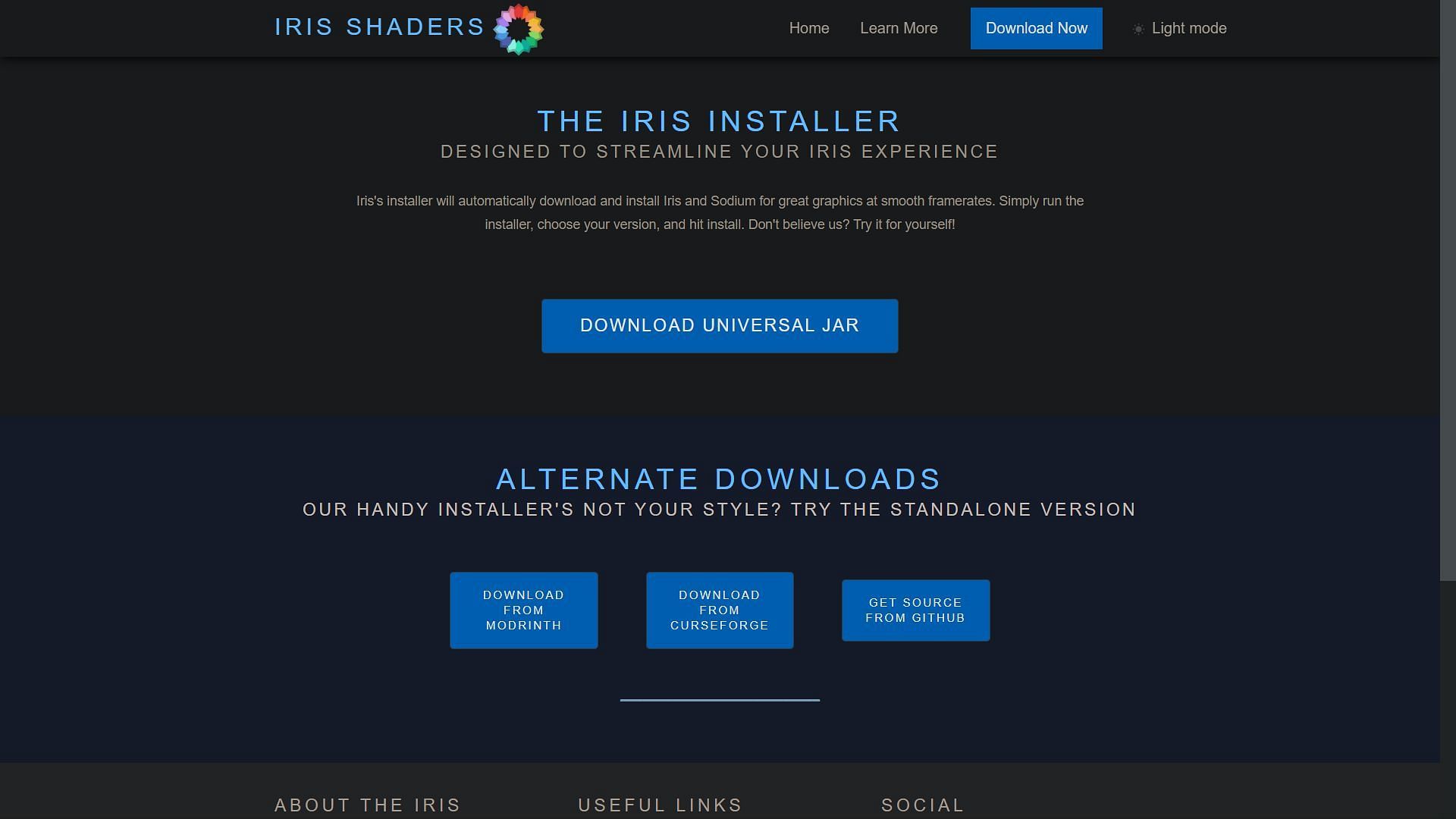 Iris shaders sodium