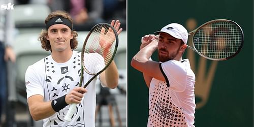 Stefanos Tsitsipas (L) and Benjamin Bonzi