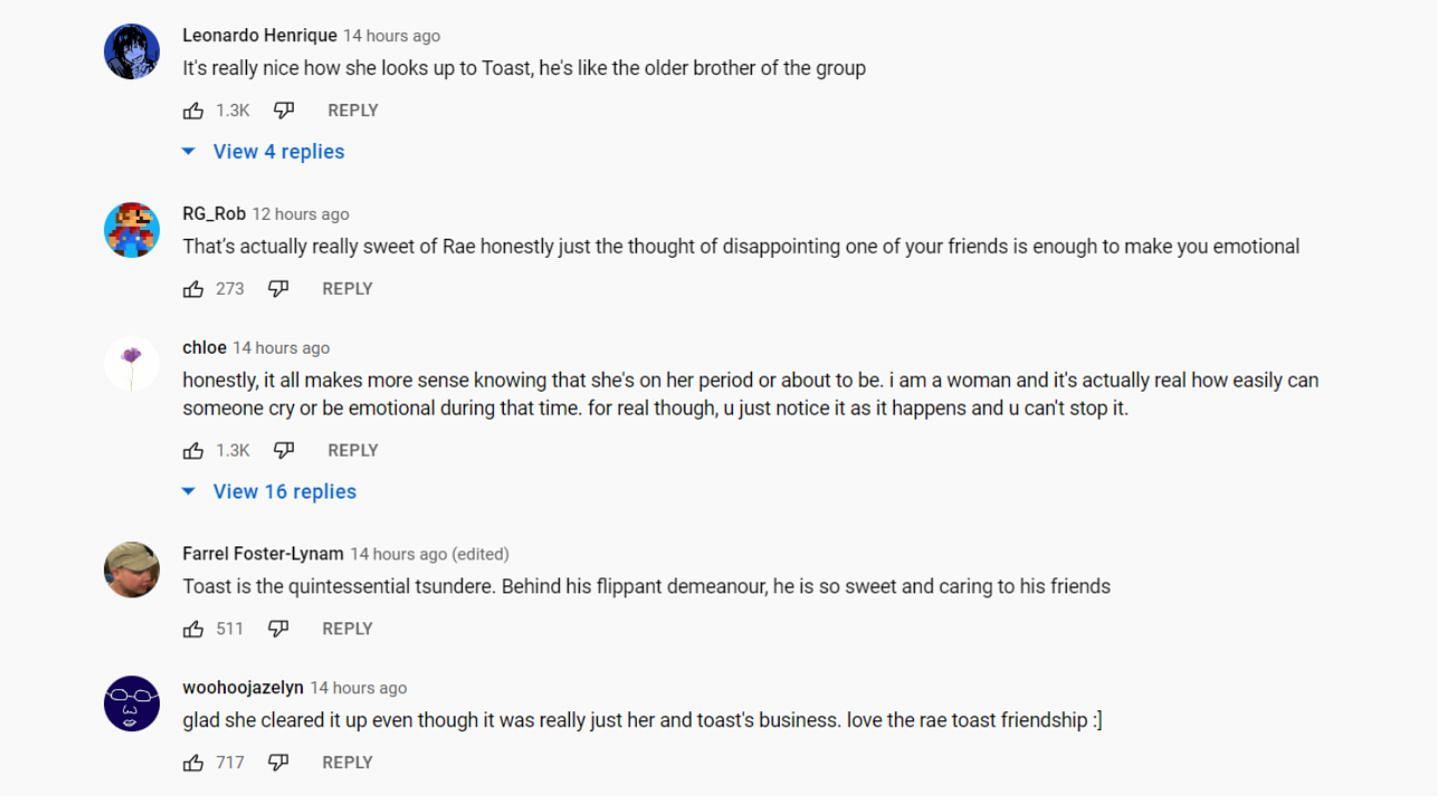 Fans react as Rae cleared out the misunderstanding (Image via- Shrimpkkuno/YouTube)