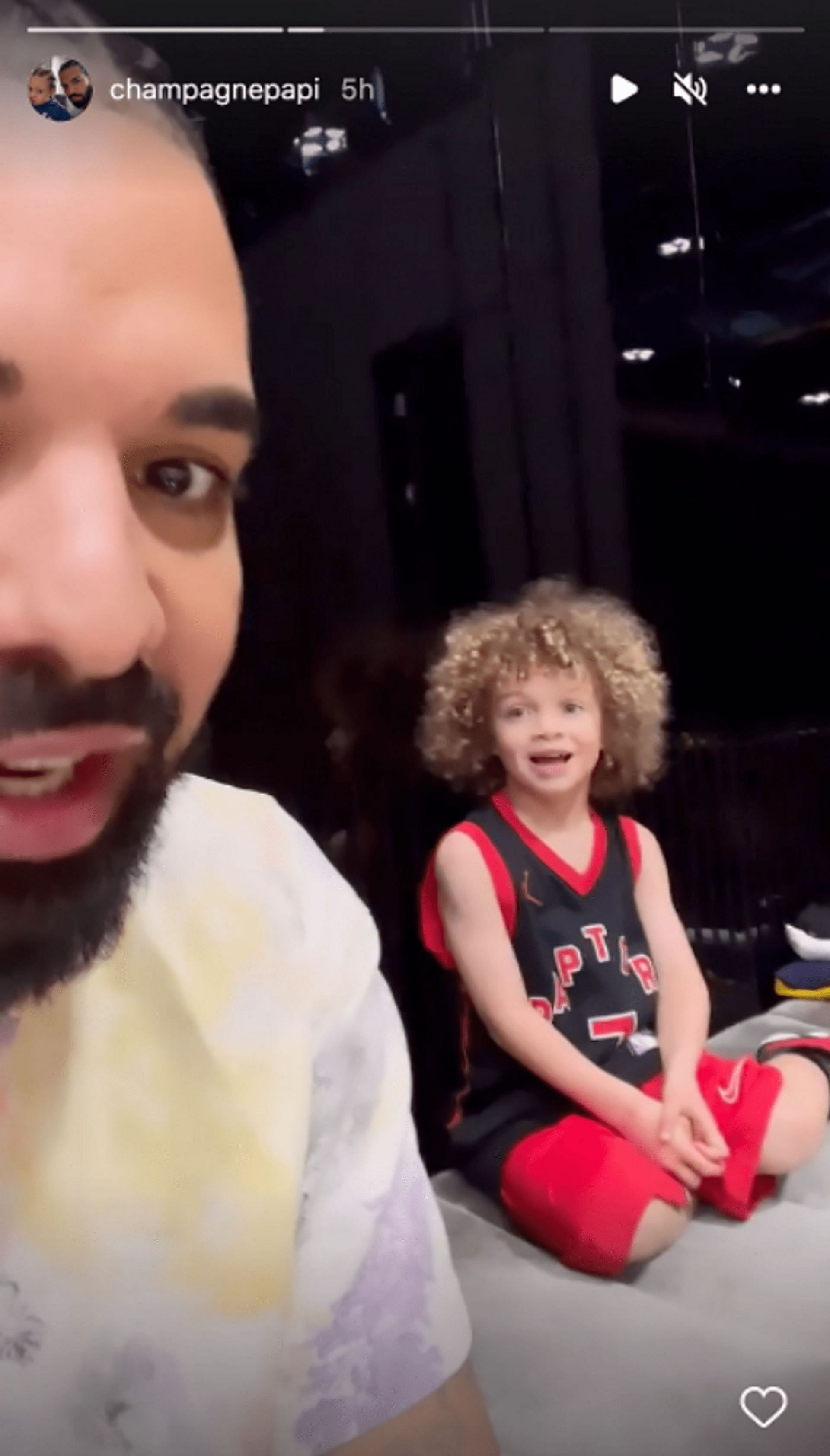 Drake posts video with son Adonis on his Instagram story (Image via champagnepapi/Instagram)