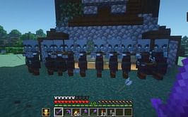 Minecraft Redditor surprised by a line of Pillagers ready to attack