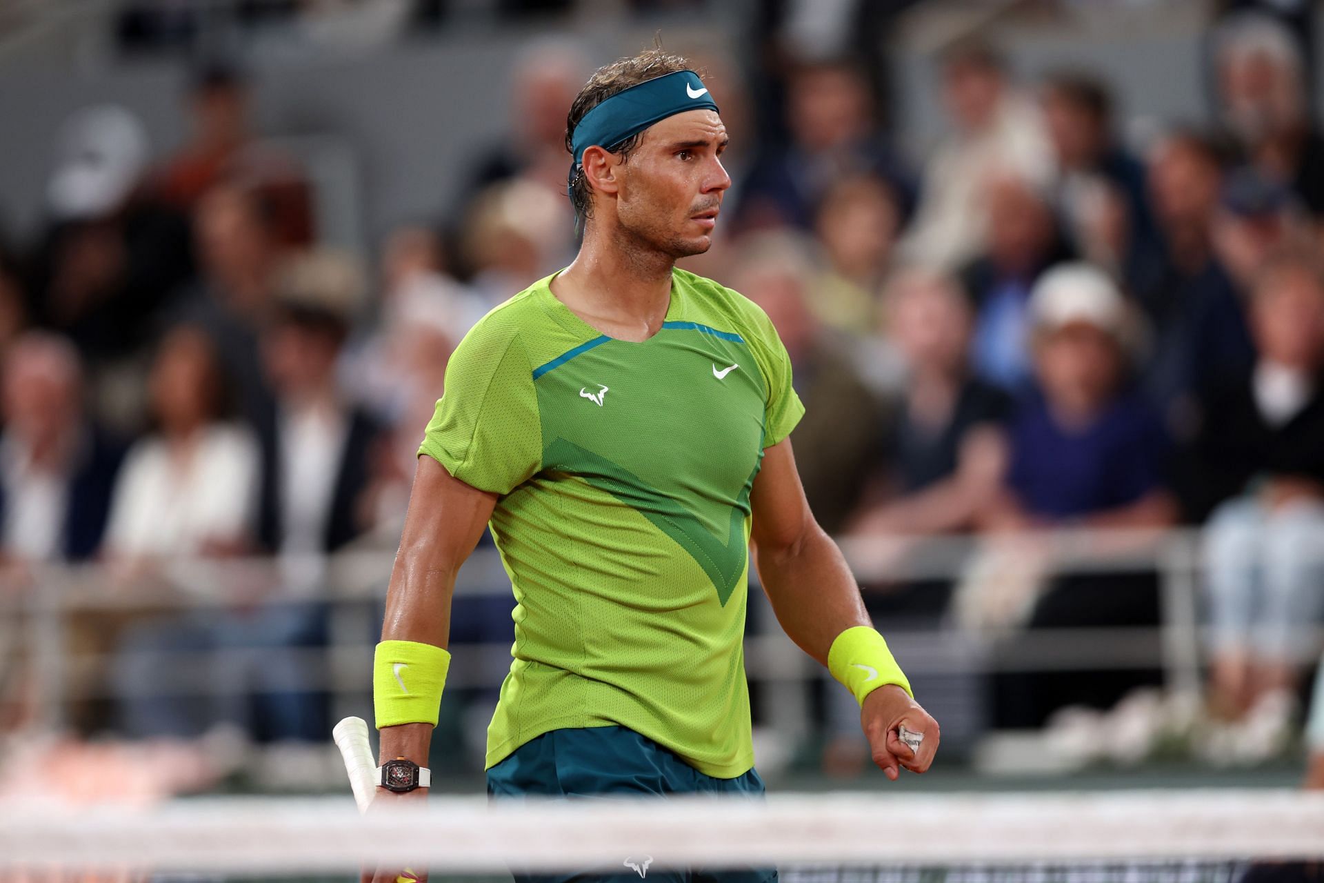 Rafael Nadal during the 2022 French Open semifinal.