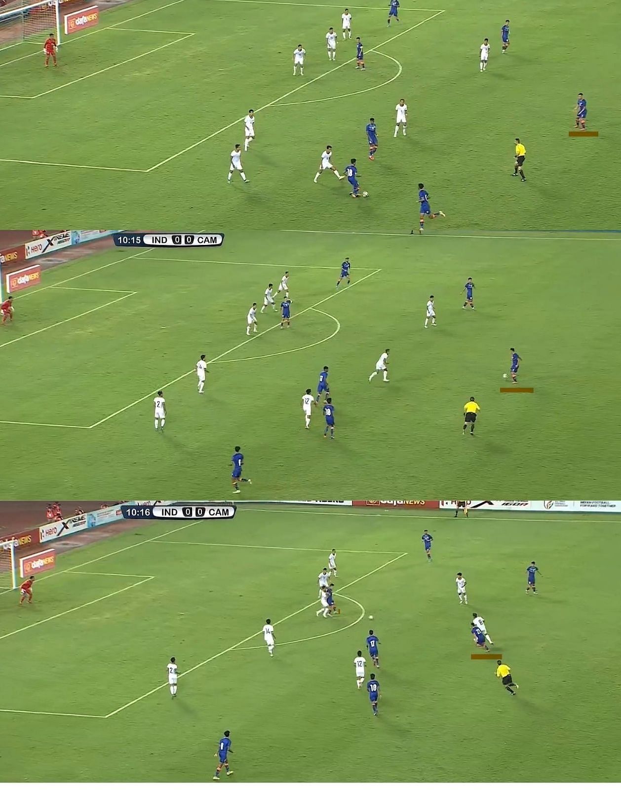 Suesh Wangjam creates a passing triangle in the opposition third out of nothing. (Image Courtesy: Screengrab/Hotstar)