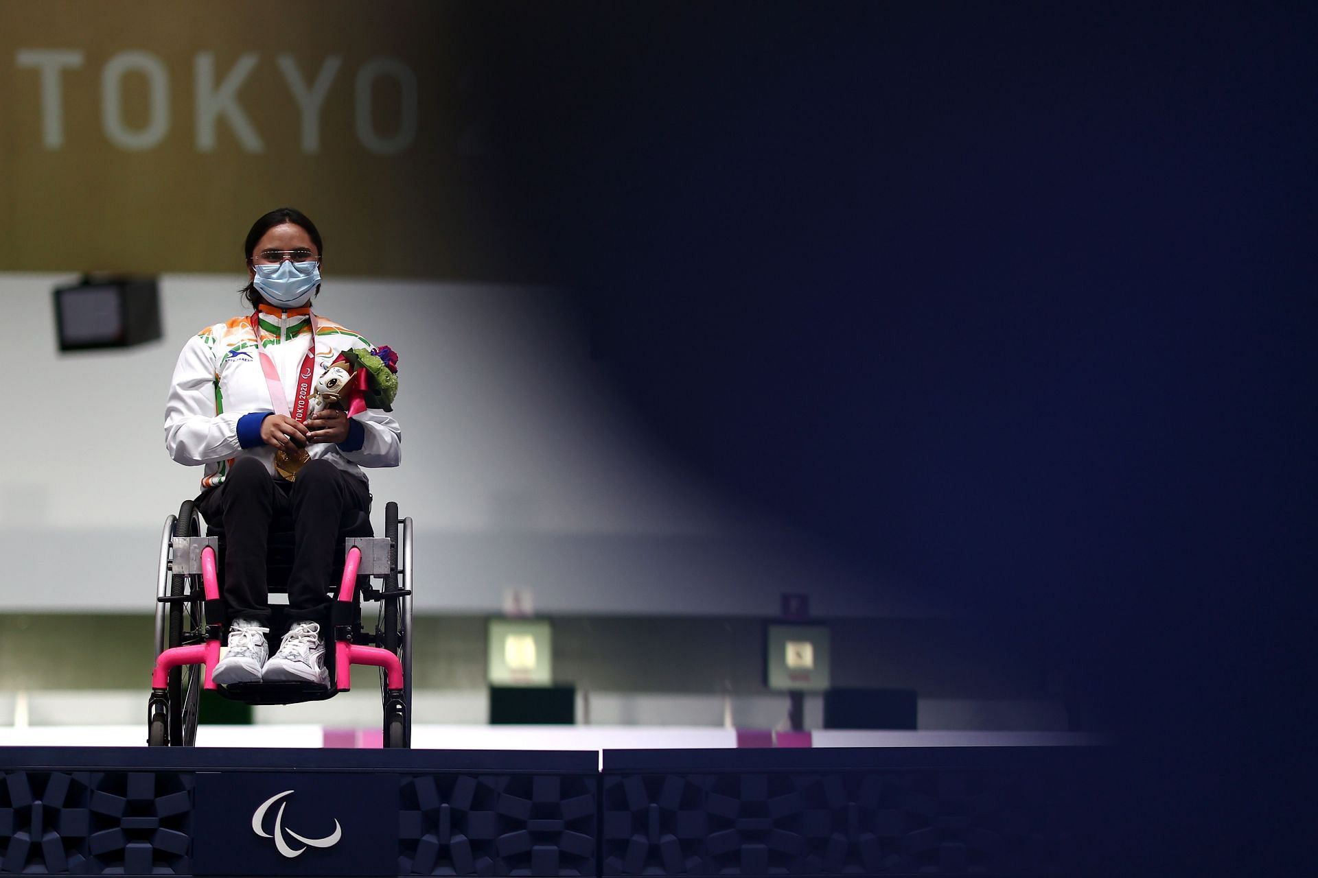 Indian para shooter Avani Lekhara at the Tokyo Paralympics. (PC: Getty Images)