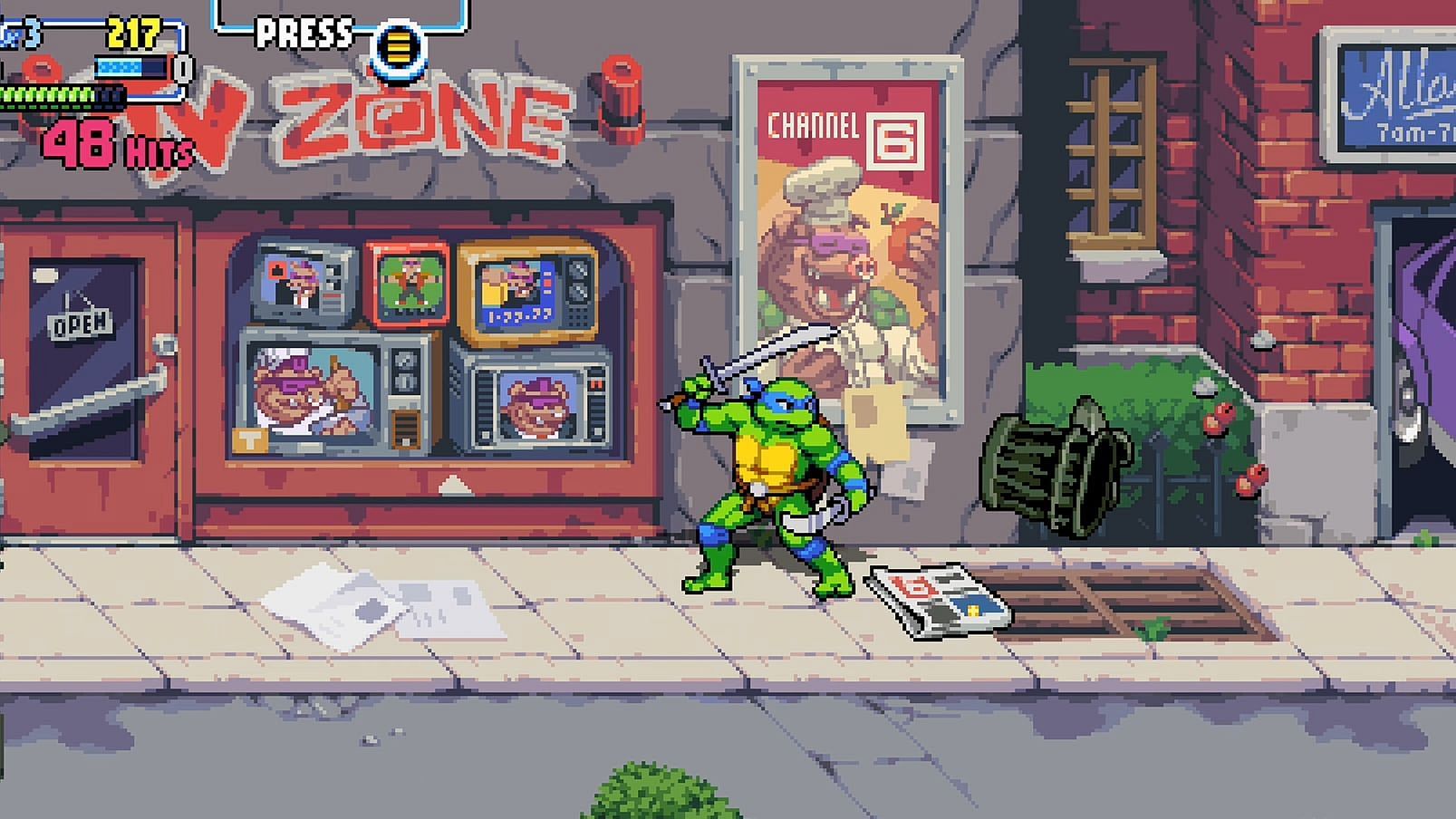 Hiding in plain sight (Screenshot from Teenage Mutant Ninja Turtles: Shredder&#039;s Revenge)