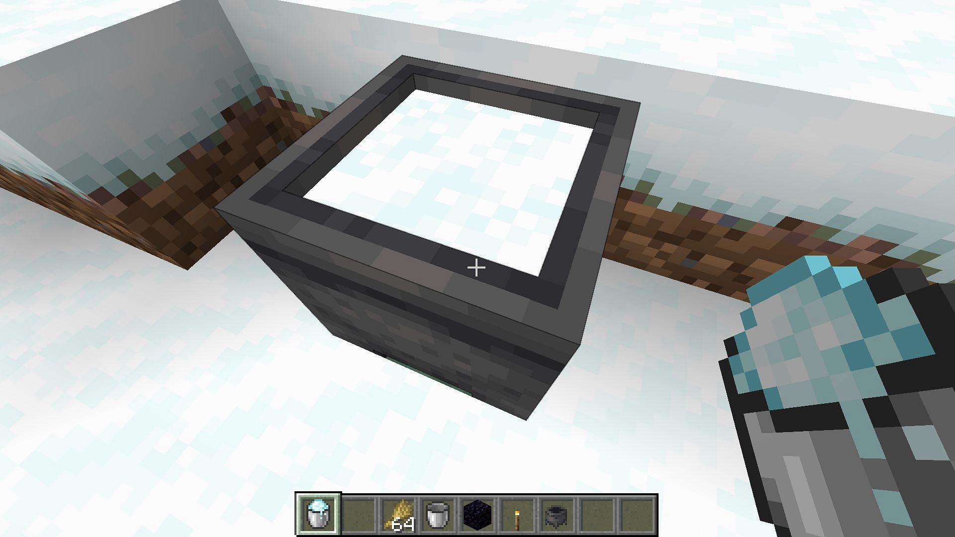 The snow can also be stored in a cauldron (Image via Minecraft 1.19)