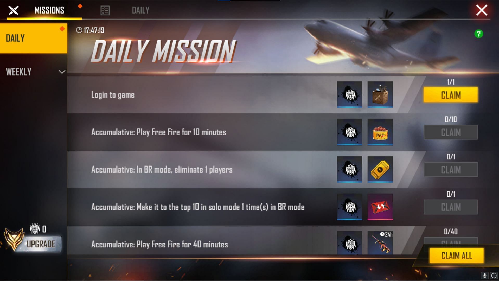 Completing the missions will reward gamers with badges (Image via Garena)