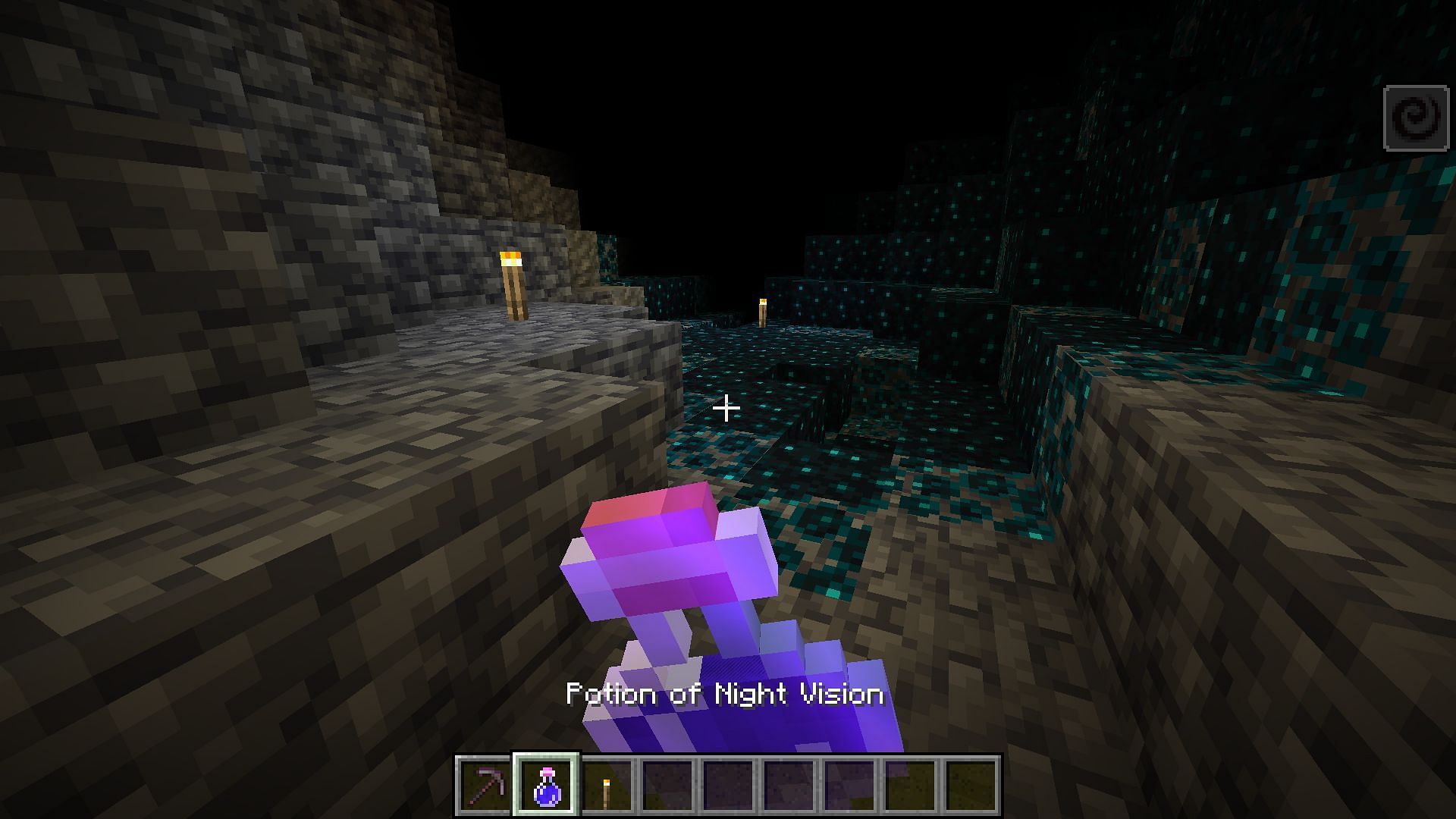 Using night-vision potion is the best counter to Darkness effect (Image via Minecraft 1.19)