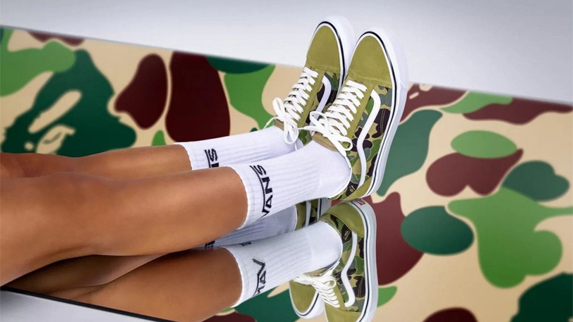 BAPE collaborated with the skateboarding label for a camo-inspired collection (Image via BAPE)