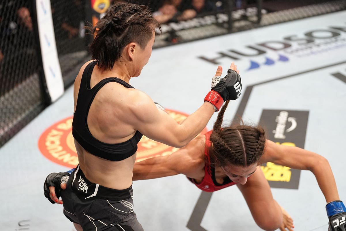 Jedrzejczyk has suffered a number of nasty knockouts and head shots in her UFC career