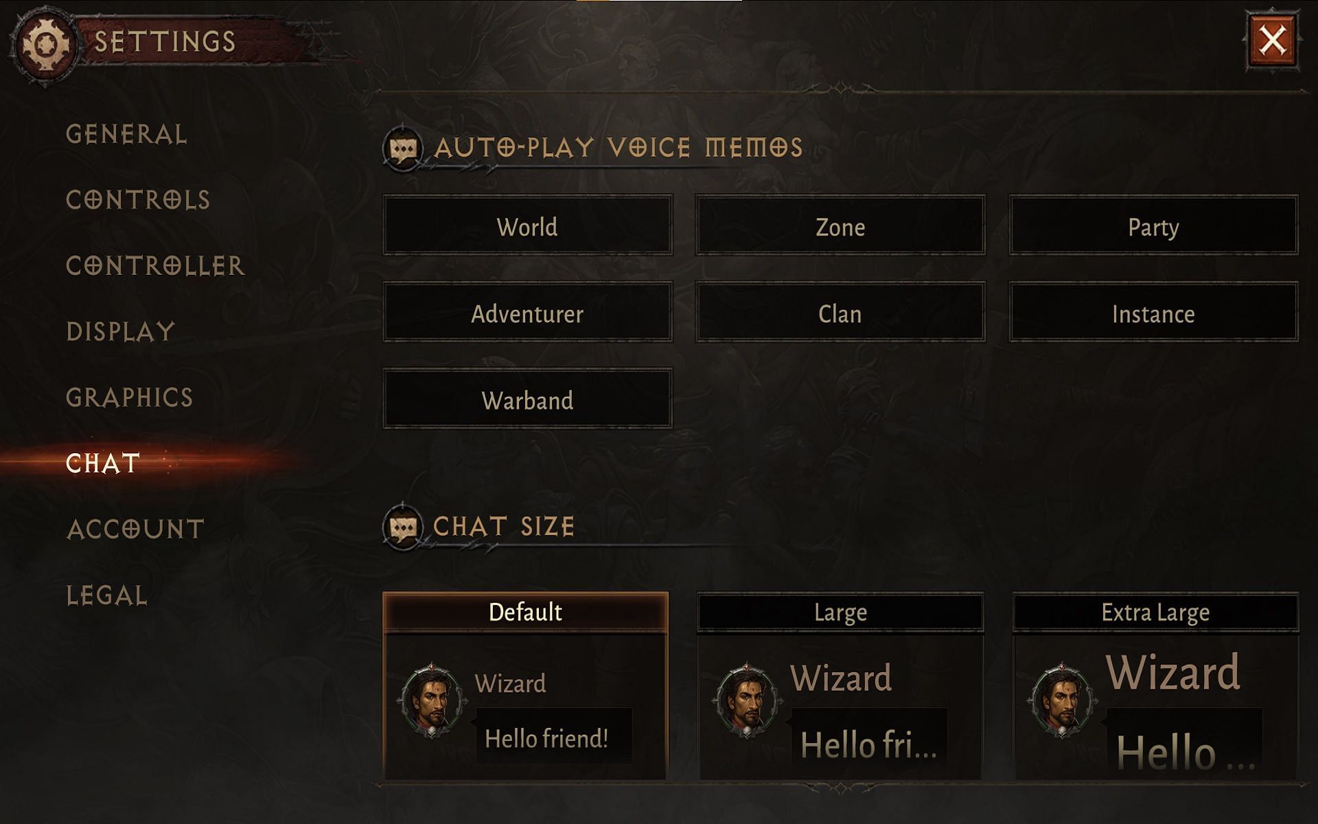 Several accessibility features in the settings (Image via Activision Blizzard)