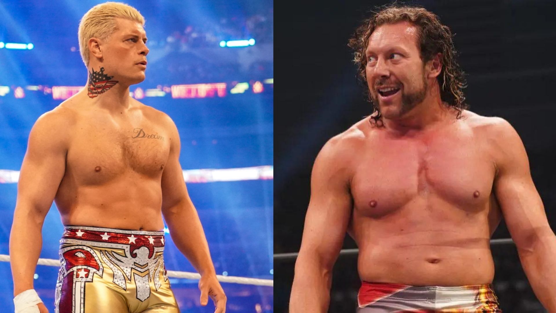 Cody Rhodes (left); Kenny Omega (right)