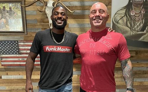 Aljamain Sterling (left); and Joe Rogan [Image Courtesy: @funkmastermma on Instagram]