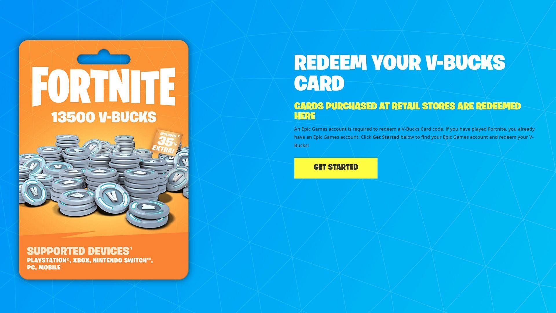 Redeeming a Fortnite gift card is a simple process that involves heading to the Epic Games website (Image via Epic Games)
