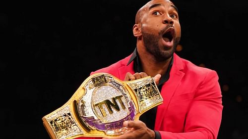 Scorpio Sky with the AEW TNT Championship in 2022