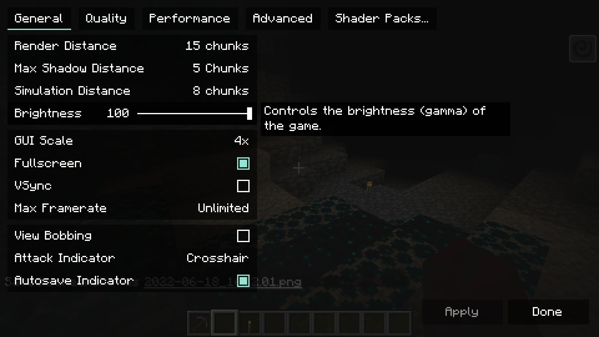 Always keep brightness full for best experience (Image via Minecraft 1.19)