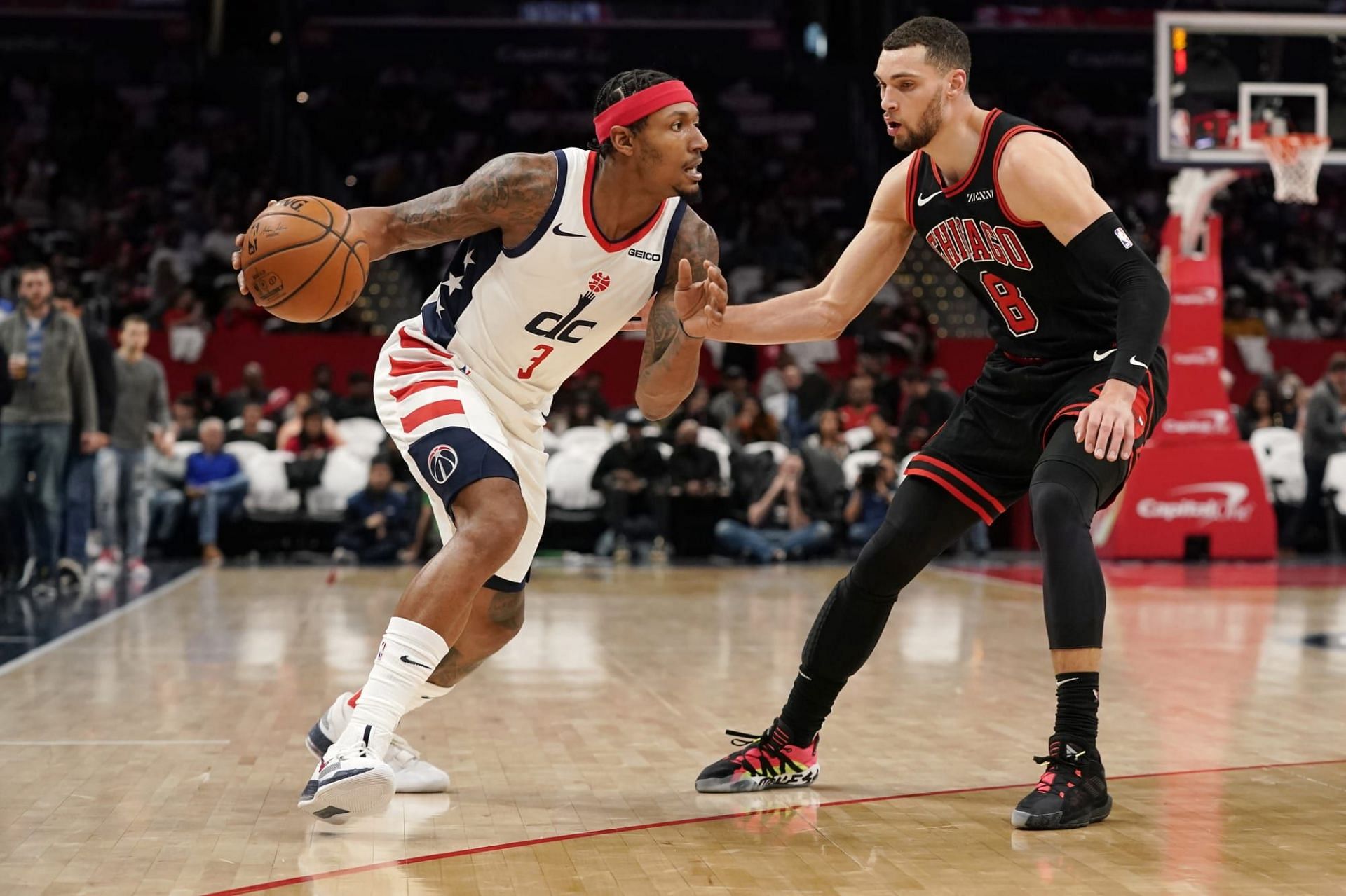 Bradley Beal and Zach LaVine in action