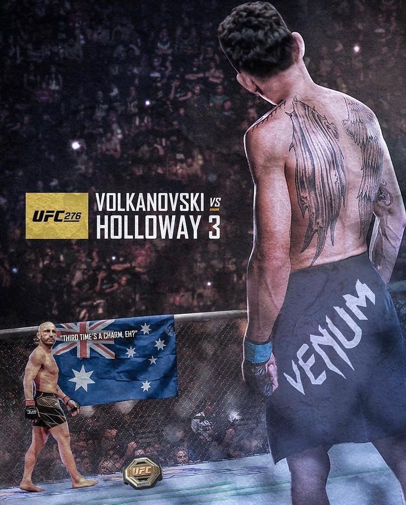 Volkanovski vs. Holloway 3 [Image via @DaredevilUFC on Twitter]