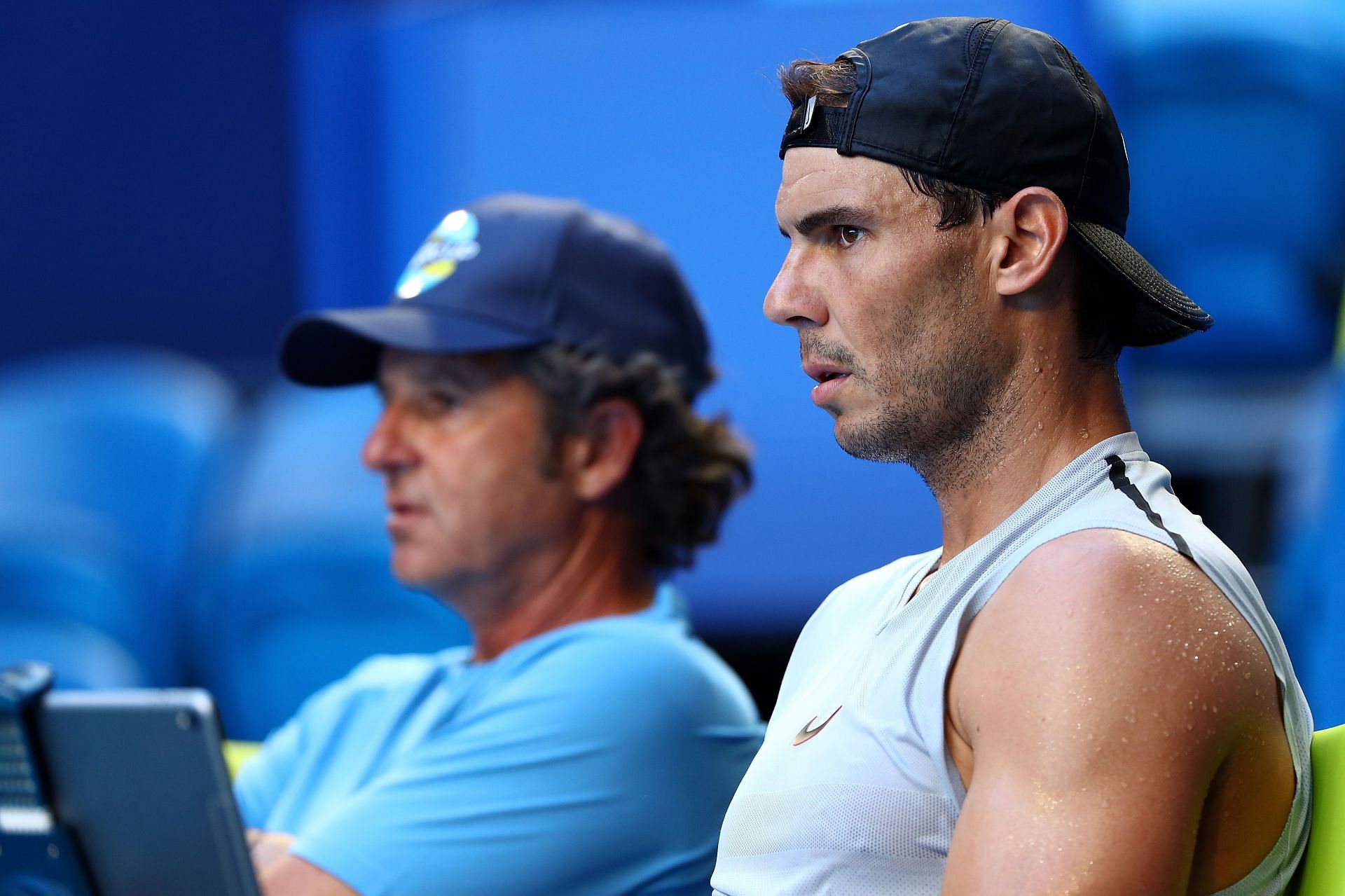 Francisco Roig [left] with Rafael Nadal at the 2020 ATP Cup