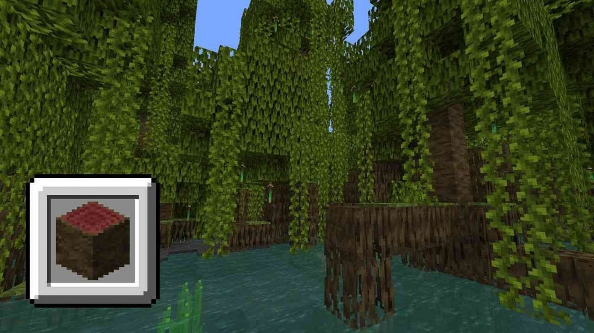Mangrove roots can carry redstone pulses in some circumstances (Image via Mojang)