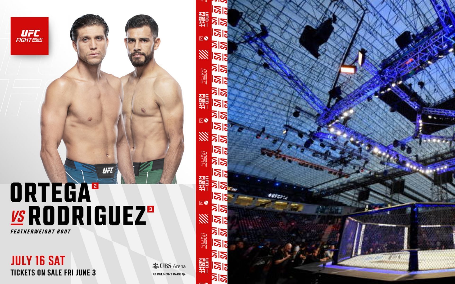 UFC Fight Night Ortega vs Rodriguez (image obtained via Getty images and twitter@UFC)