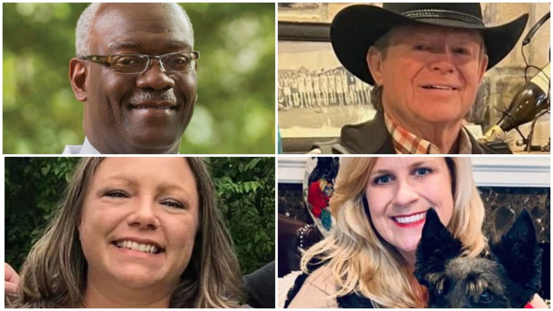 Dr. Preston Phillips, 59 (top left), Dr. Stephanie Husen, 48 (top right), Amanda Glenn, 40 (bottom left), and William Love, 73 (bottom right), victims of the Tulsa mass shooting