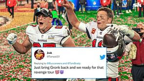 "Just bring Gronk back and we ready for that revenge tour" - NFL fans react to Tom Brady's message at Buccaneers minicamp