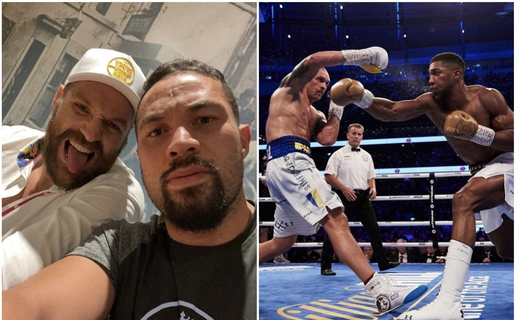 Tyson Fury (left) and Joseph Parker (right), Oleksandr Usyk (left) and Anthony Joshua (right) - Images via @joeboxerparker and @usykaa on Instagram
