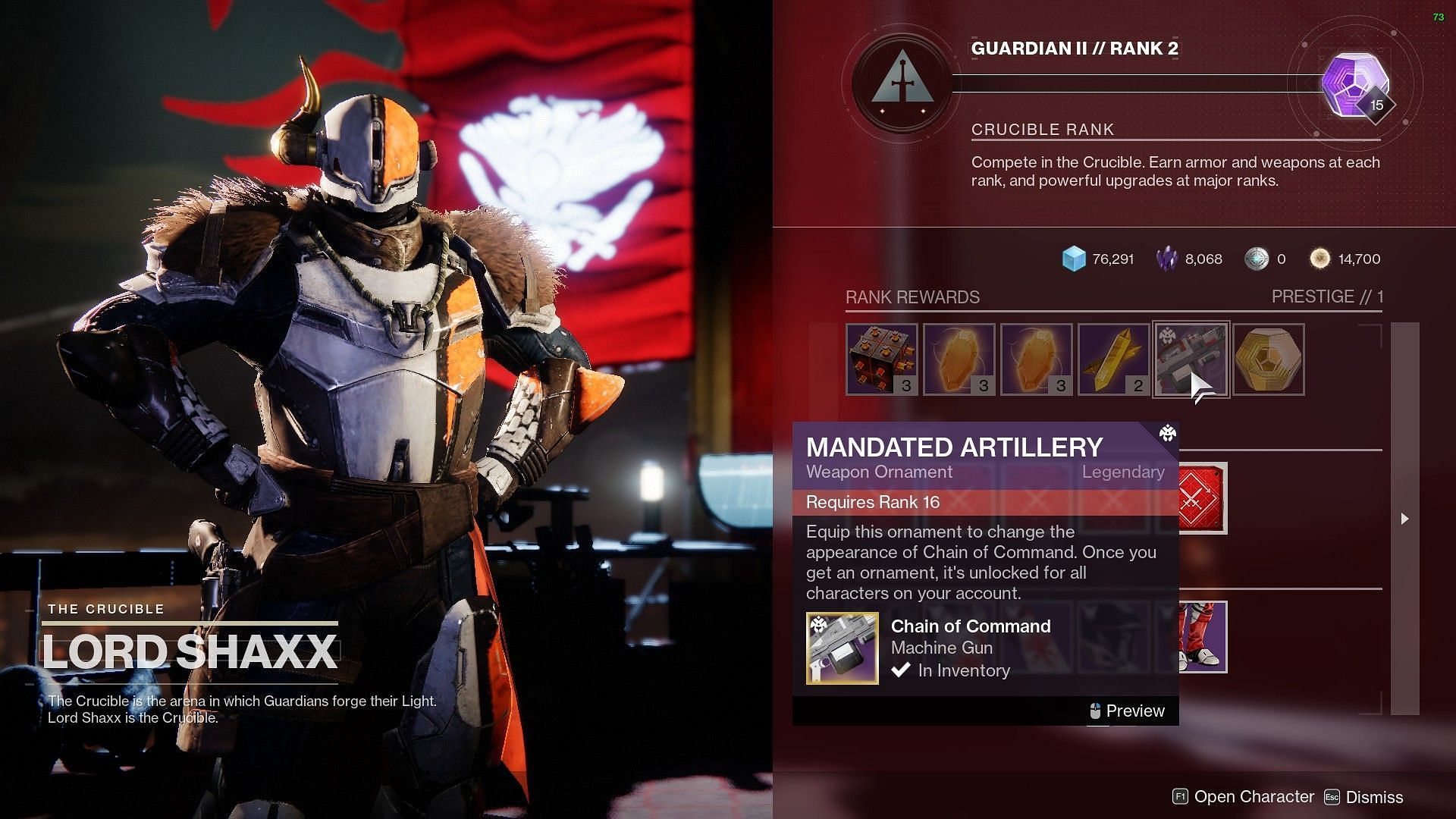 Mandated Artillery ornament (Image via Destiny 2)