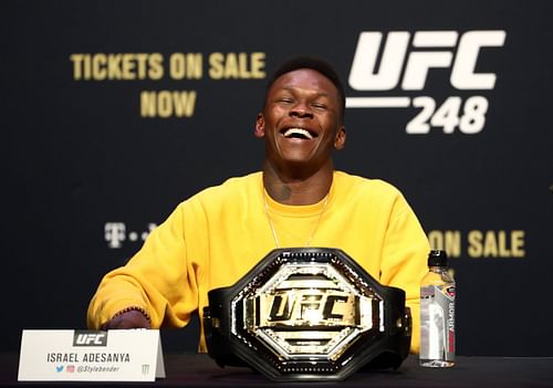 Israel Adesanya at the UFC 248 press conference