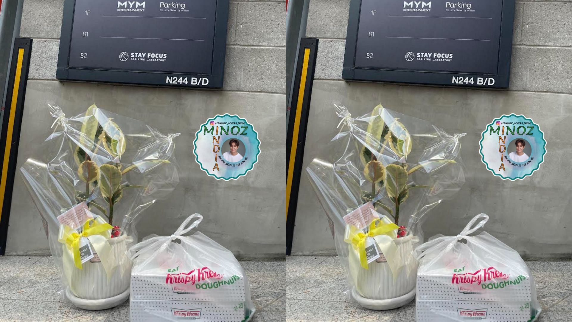 LeeMinHo Lovers India gift him plants and yummy doughnuts for his birthday (Image via LeeMinHo Lovers India)