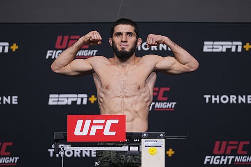 UFC Fight Night: Islam Makhachev at a weigh-in