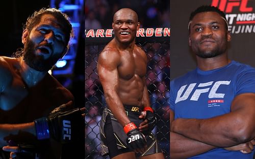 Jorge Masvidal (left); Kamaru Usman (center); Francis Ngannou (right)