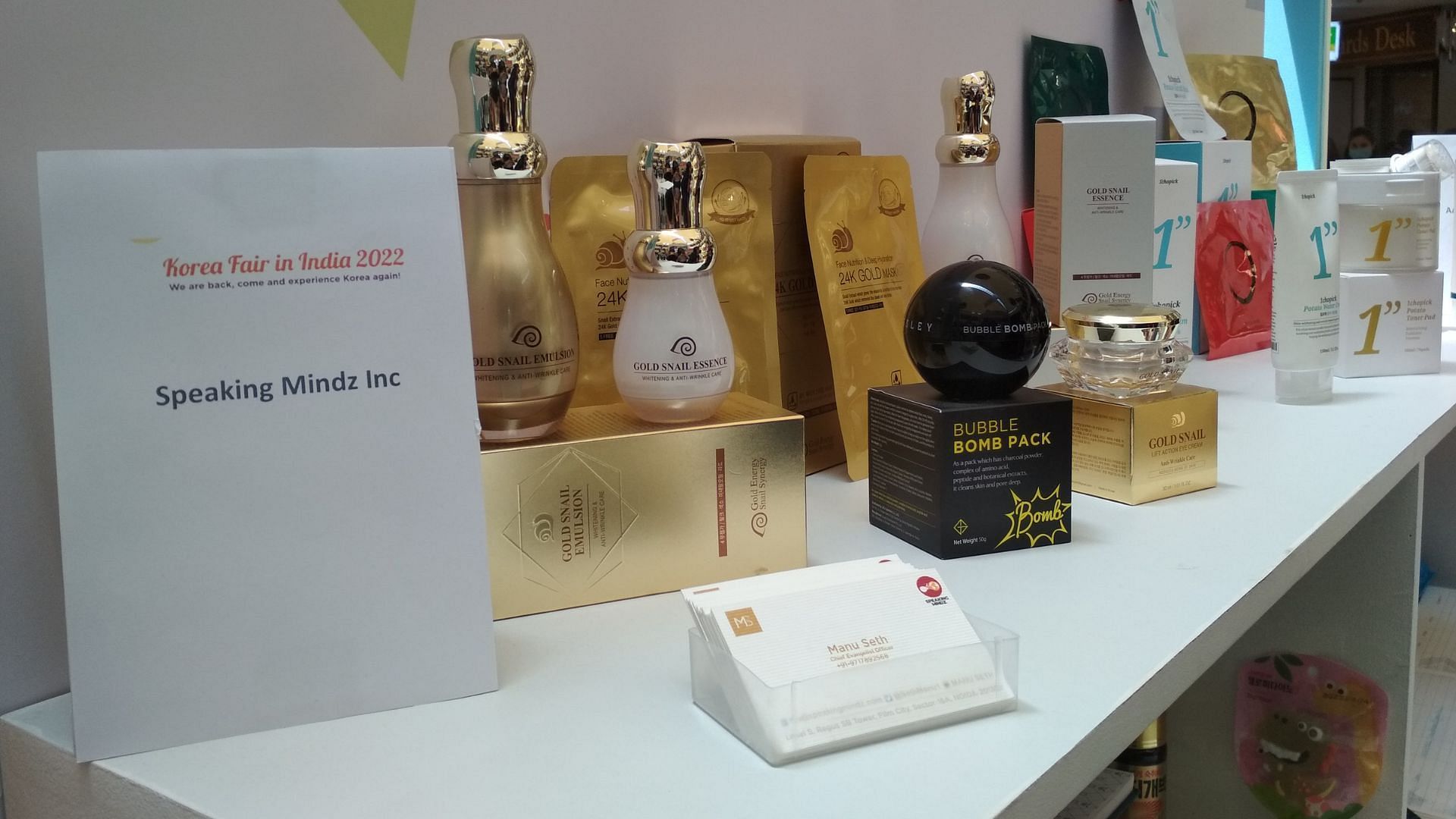 Korean beauty products at Korea Fair in India 2022 (Image via Sportskeeda)
