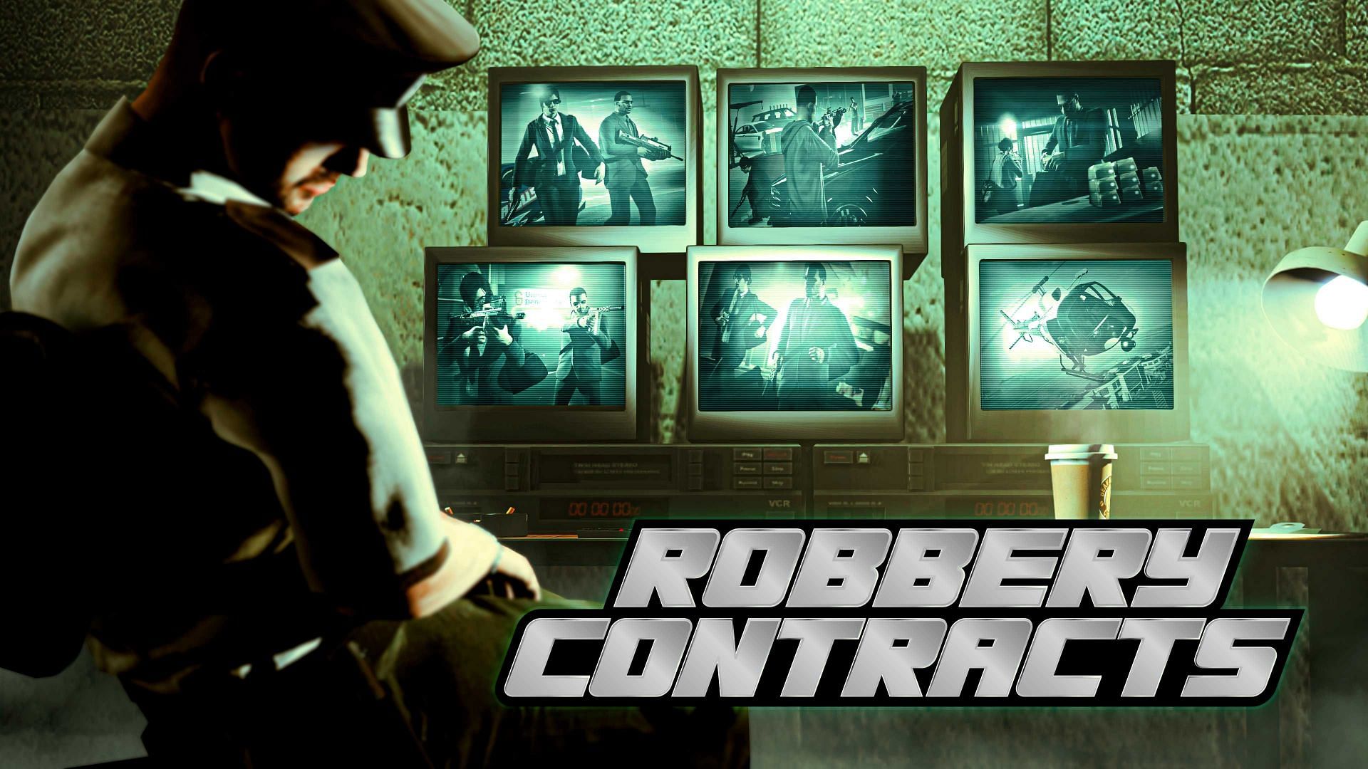 A promotional image featuring Robbery Contracts (Image via Rockstar Games)