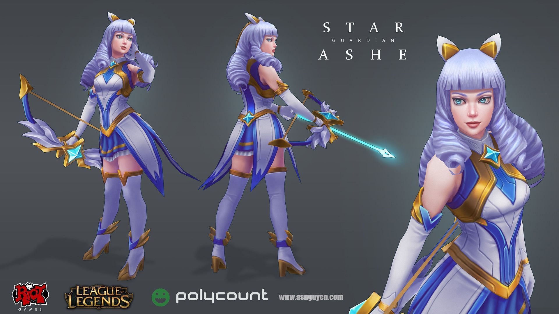 A concept model of Star Guardian Ashe by artist Alex Nguyen (Image via Alex Nguyen: ArtStation)