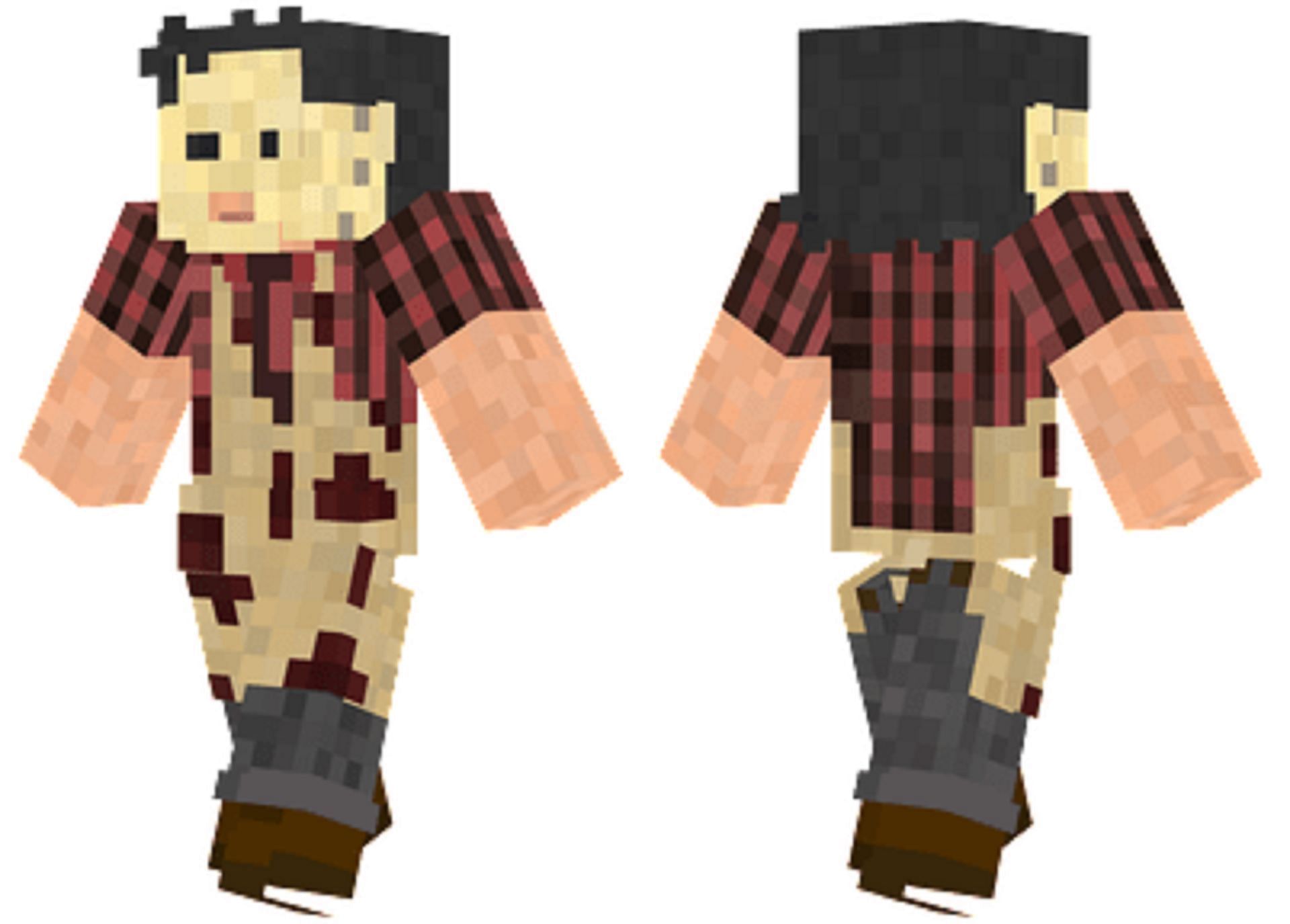 This version of Leatherface was featured as a Mortal Kombat X variant (Image via Demetrius/MinecraftSkins.net)