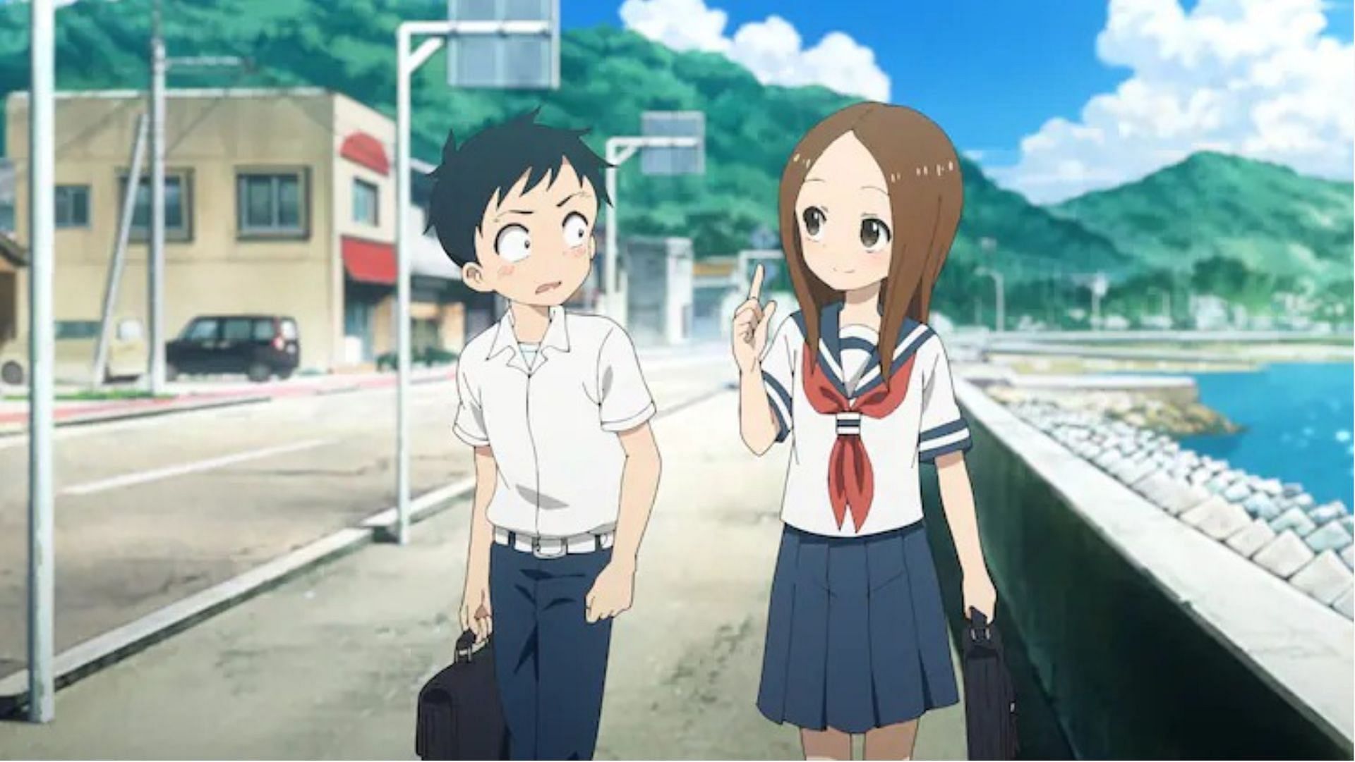 Nishikata and Takagi as seen in Teasing Master Takagi-san (Image credits: Sōichirō Yamamoto/ Shin-Ei Animation/ Yen Press)