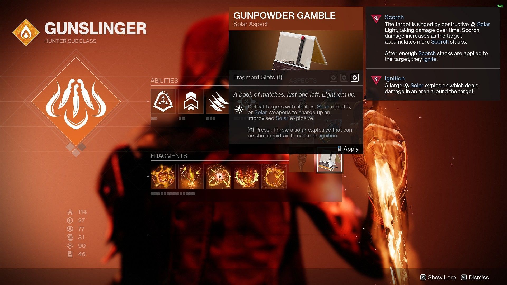 Gunpowder Gamble Aspect (Image via Destiny 2)