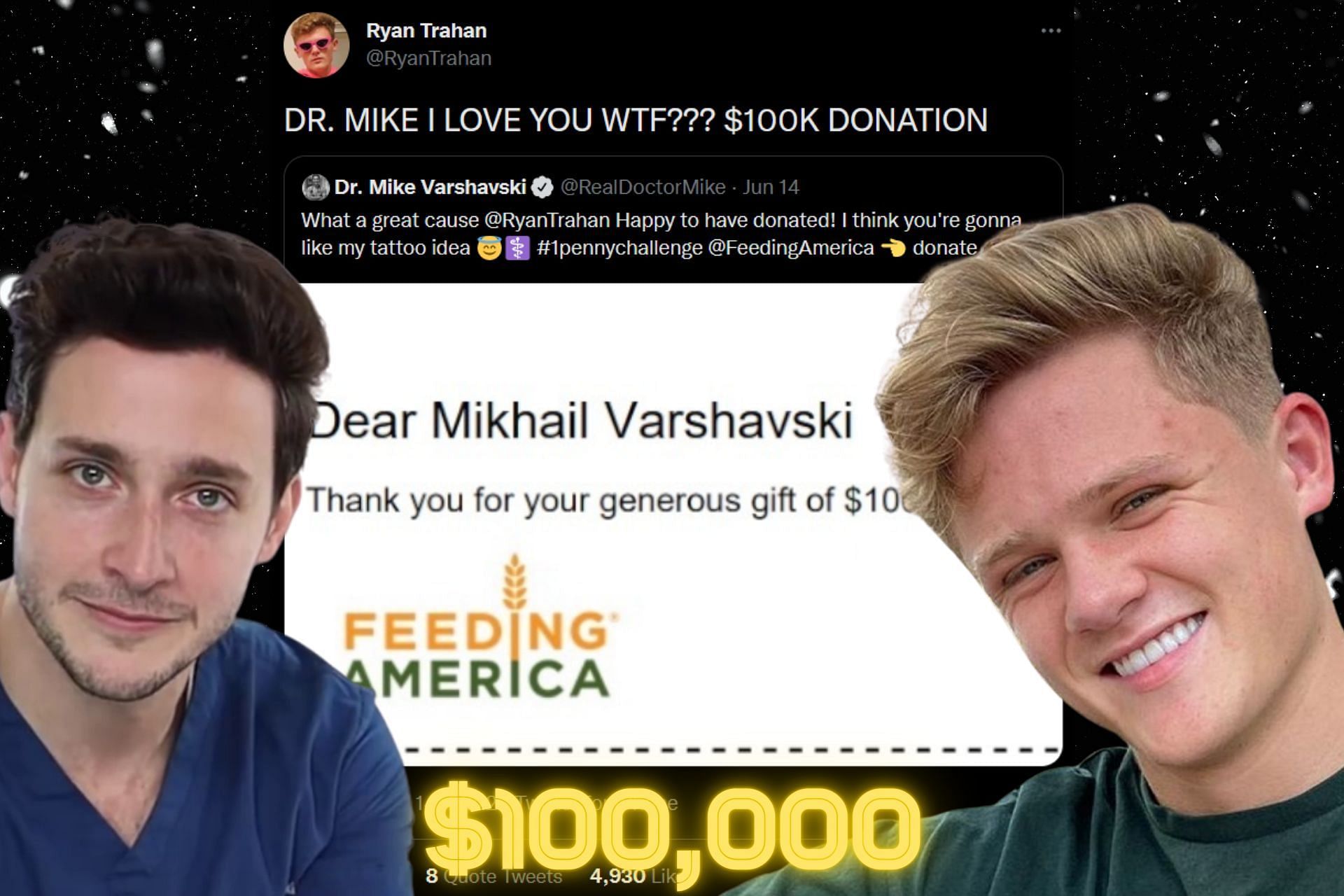 Exploring YouTuber&rsquo;s donation of over $100K to Ryan Trahan&rsquo;s 1 Penny challenge (Image via Sportskeeda)