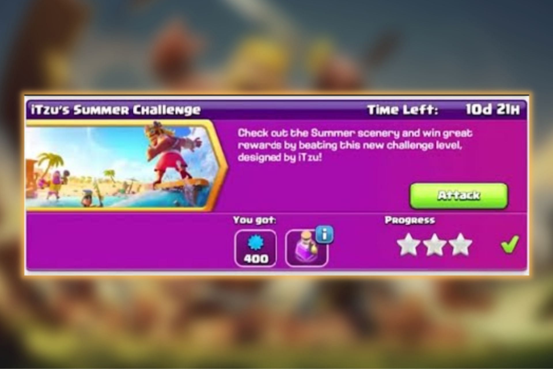 iTzu&#039;s Summer Challenge in Clash of Clans (Image via Sportskeeda)